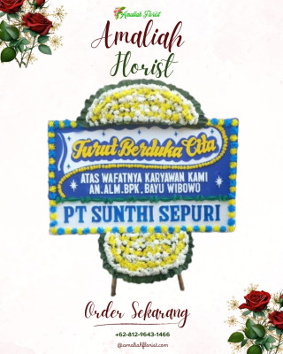 Papan Bunga Duka di Skanto